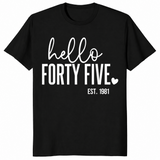 Hello forty five shirt in black