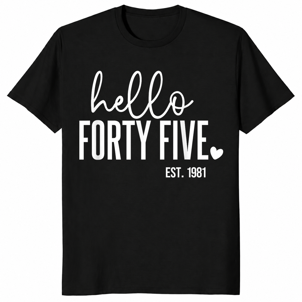 Hello forty five shirt in black