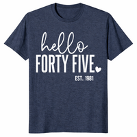 Hello forty five shirt in heather navy