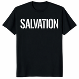 Henry Cavill Salvation T Shirt in black with bold white SALVATION text