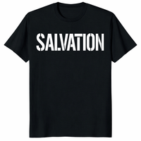 Henry Cavill Salvation T Shirt in black with bold white SALVATION text