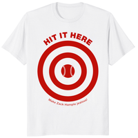 Hit It Here Baseball Shirt with Zack Hample target graphic