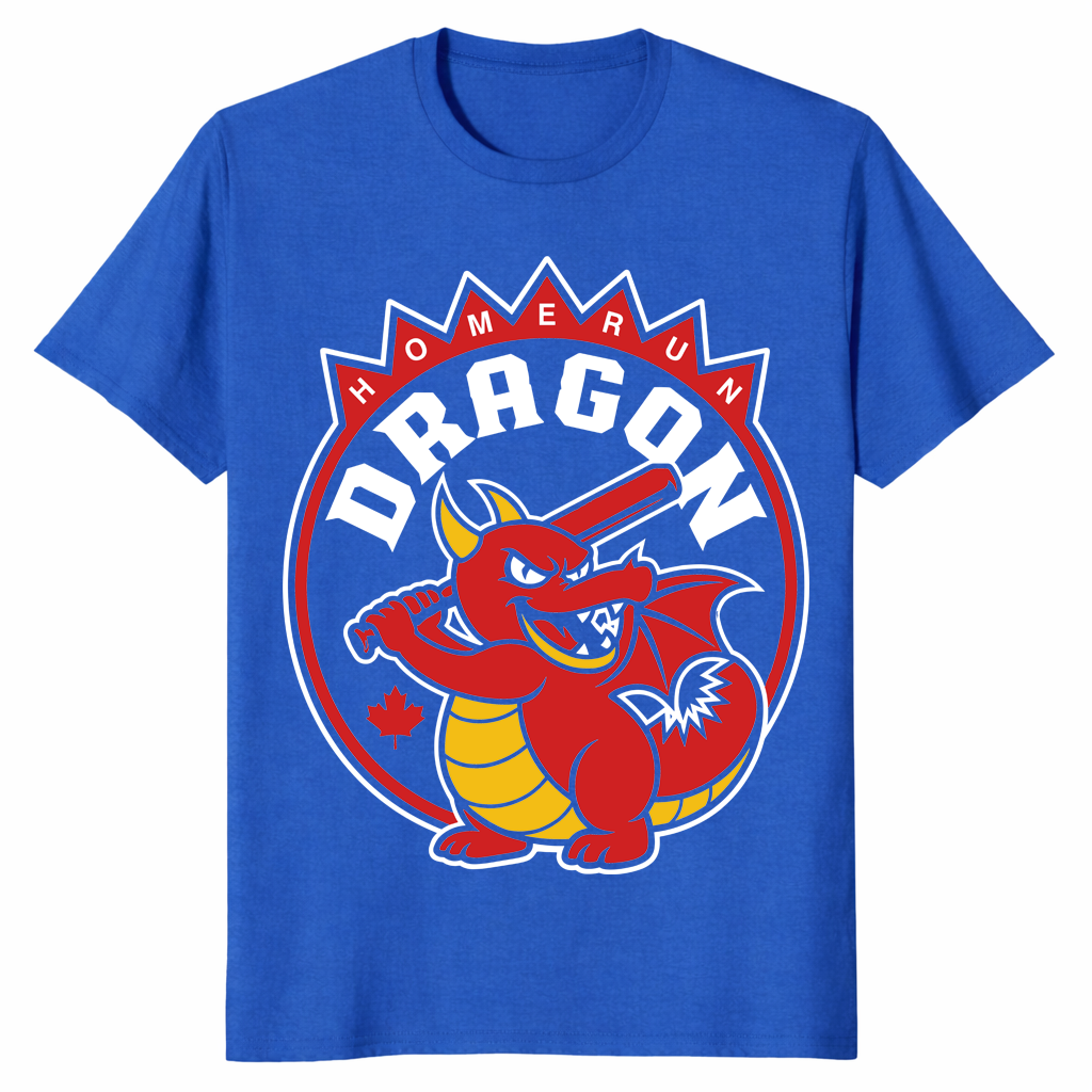Home Run Dragon shirt in royal blue