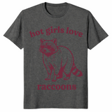 Hot girls love raccoons shirt in dark heather