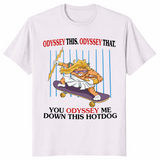 Hotdog cat skater shirt in ice grey