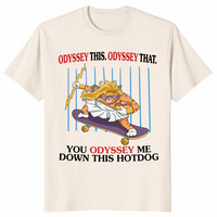 Hotdog cat skater shirt in natural