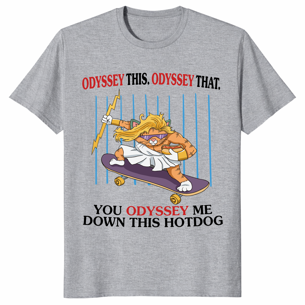 Hotdog cat skater shirt in sport grey