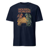 Houses and Humans D&D Shirt in Navy – Funny Dragons Playing Humans Parody Tee