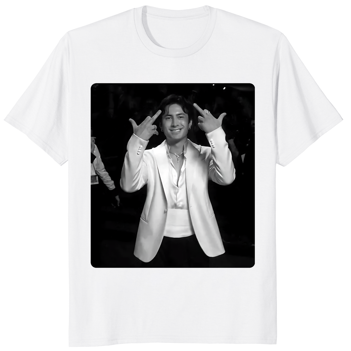 Hudson Williams Glambot Middle Finger Shirt featuring Heated Rivalry Meme Design