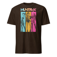 Huntrix Girls Shirt in dark chocolate featuring Rumi, Mira, and Zoey K-pop Demon Hunters design