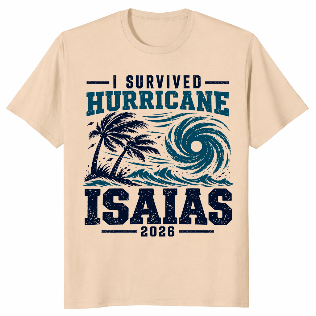 Hurricane Isaias shirt mockup for Gulf Coast survivors of the 2026 storm