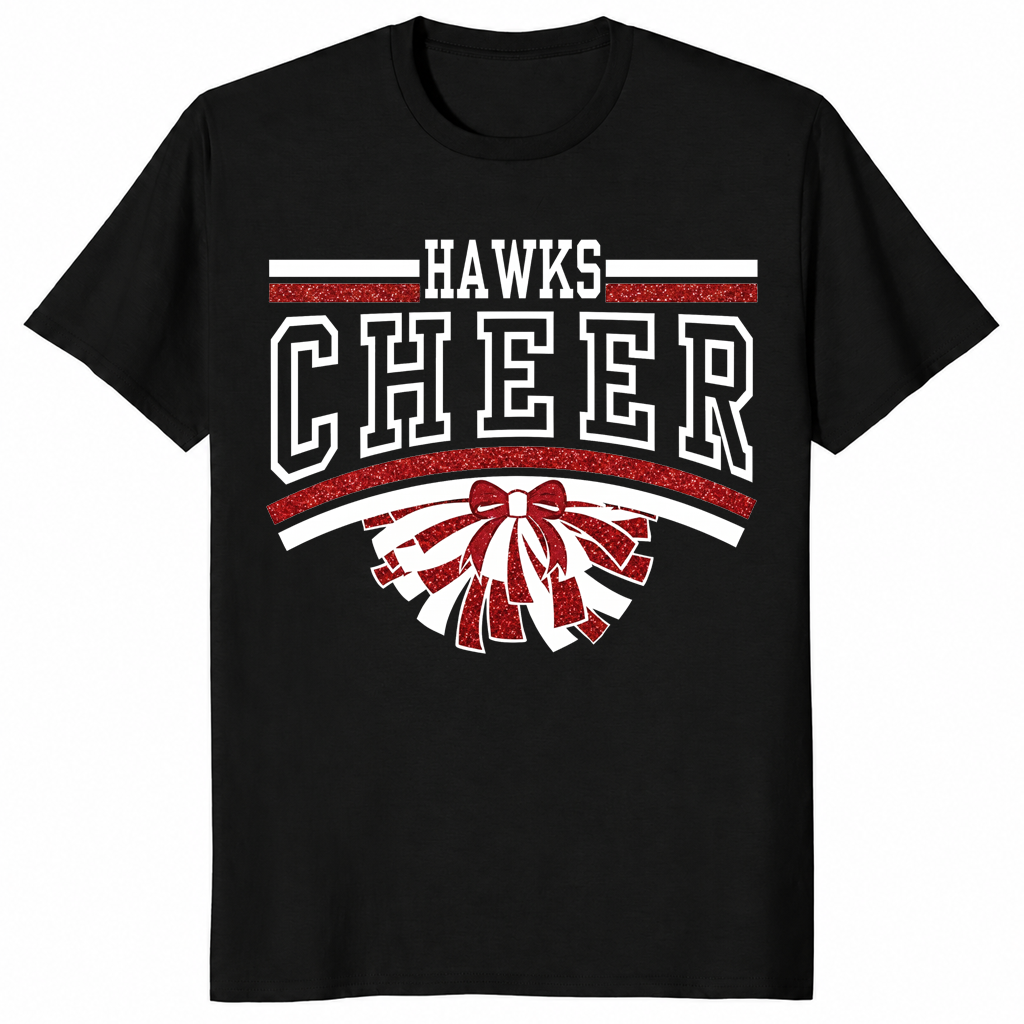 Hutchinson Hawks Cheer shirt in black