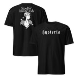 Hysteria Skool For Insane Kids T Shirt in black with gothic front and back graphic