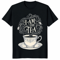 I am the tea shirt design featuring spilling the tea shirt humor and funny tea t shirt style