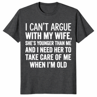 I Cant Argue With My Wife Shirt in dark heather grey