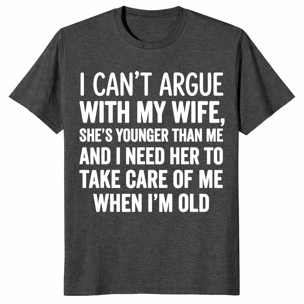 I Cant Argue With My Wife Shirt in dark heather grey