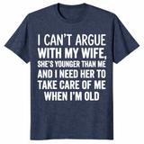 I Cant Argue With My Wife Shirt in heather navy