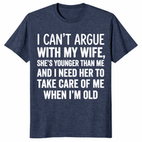 I Cant Argue With My Wife Shirt in heather navy