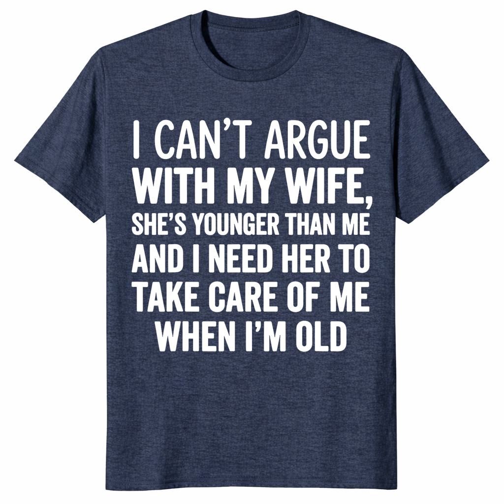 I Cant Argue With My Wife Shirt in heather navy