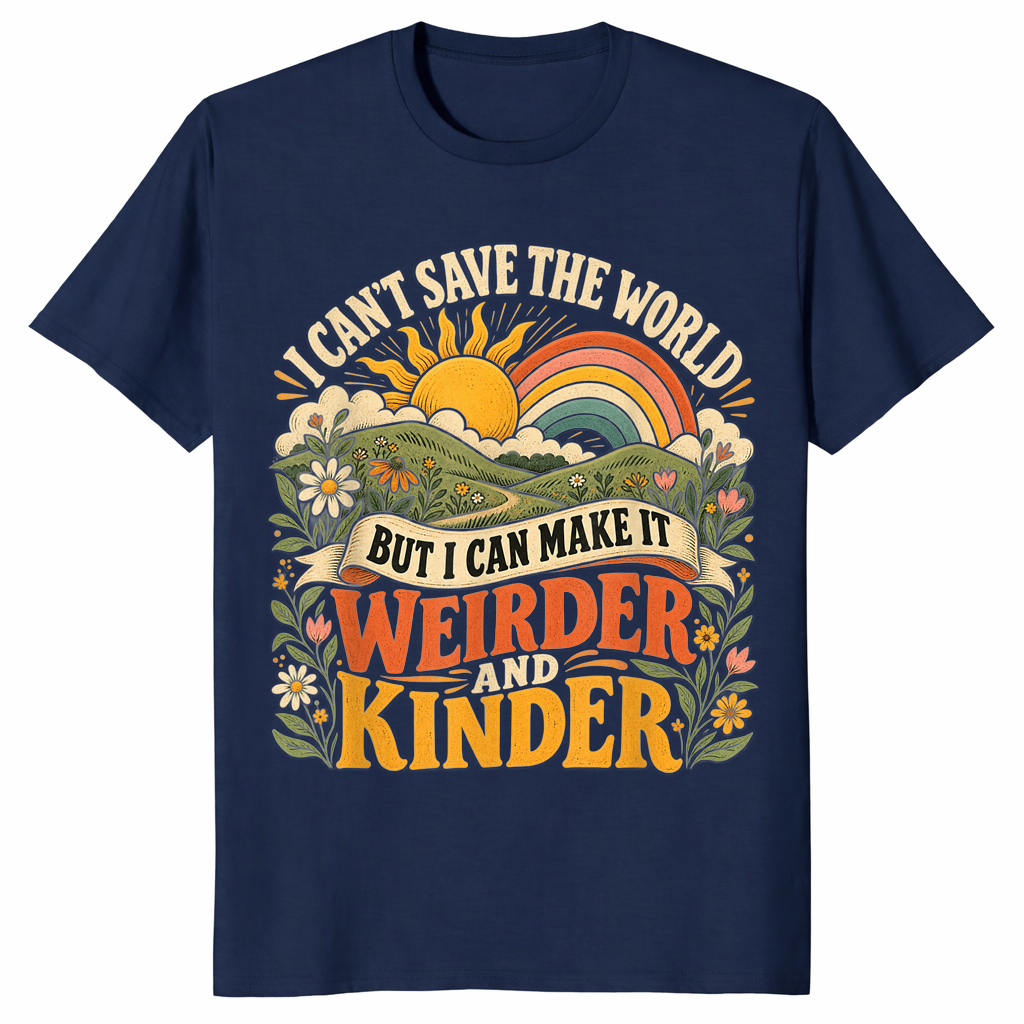 I can't save the world shirt in navy