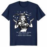 I Dance With Swords Shirt with funny sword dancer design in navy