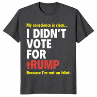 Dark heather grey I Didn’t Vote For Trump shirt with bold political design