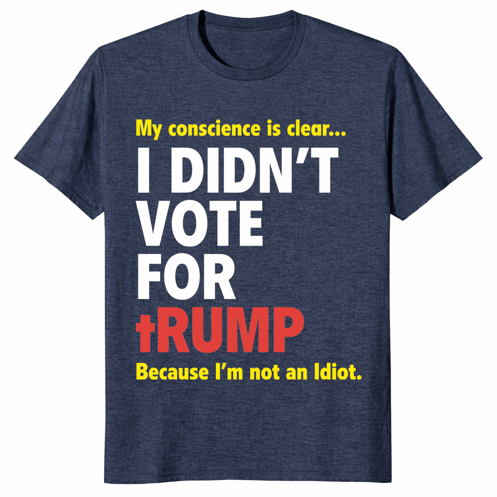 Heather navy I Didn’t Vote For Trump shirt for protest outfits