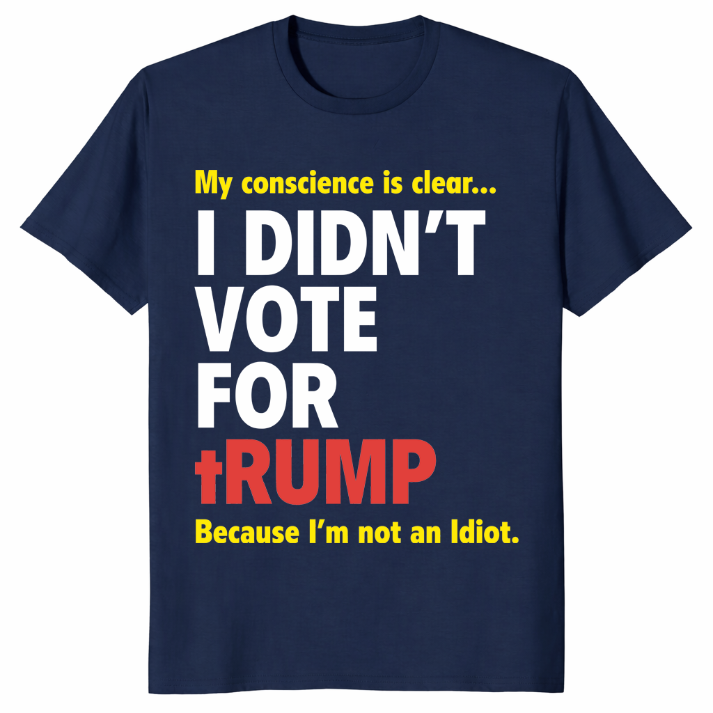 Navy I Didn’t Vote For Trump shirt with anti Trump message