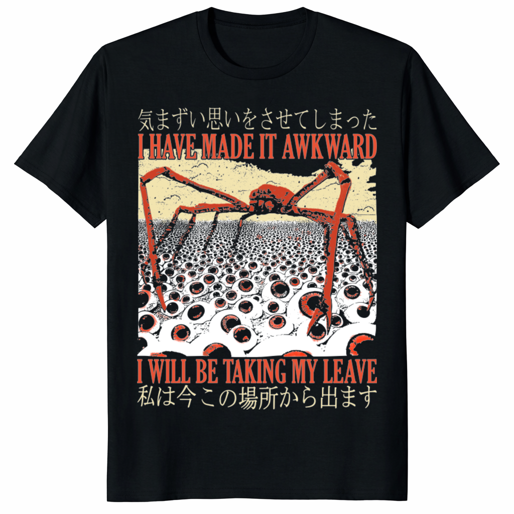 I Have Made It Awkward Shirt – Vintage Japanese Spider Crab Meme Tee | Funny Social Anxiety Humor T-Shirt | Cuccico