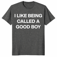 Funny Gen Z meme tee with I Like Being Called A Good Boy statement print
