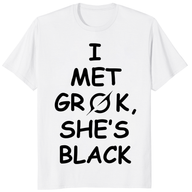 I Met Grok She’s Black T Shirt graphic AI statement tee