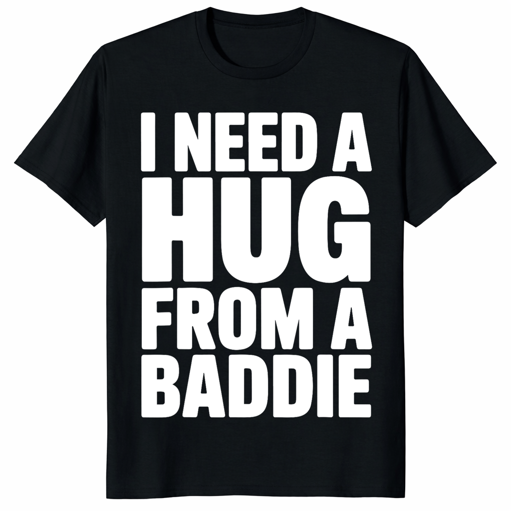 I Need a Hug from a Baddie T-Shirt – Funny Flirty Quote Tee | Cuccico