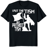 Black I Put the Tism in Patriotism shirt by Cuccico, funny autism awareness patriotic tee