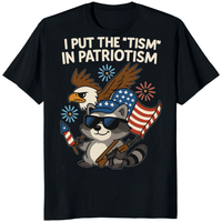 I Put The Tism in Patriotism Shirt in black by Cuccico – patriotic eagle graphic neurodivergent tee