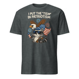 I Put The Tism in Patriotism Shirt in dark heather by Cuccico – funny neurodivergent patriotic eagle shirt