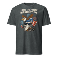 I Put The Tism in Patriotism Shirt in dark heather by Cuccico – funny neurodivergent patriotic eagle shirt