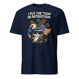 I Put The Tism in Patriotism Shirt in navy blue by Cuccico – funny autism acceptance patriotic shirt