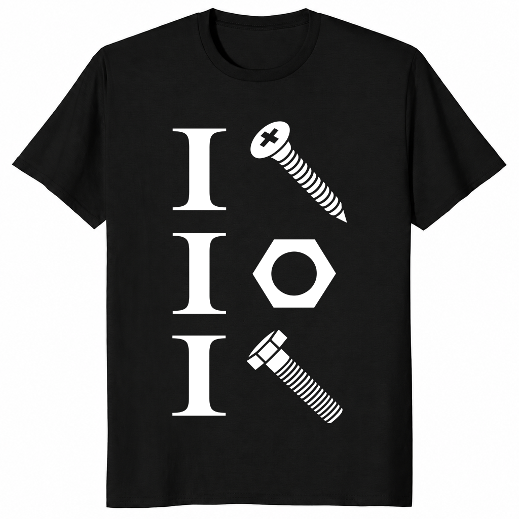 I screw I nut I bolt mechanic shirt black