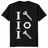 I screw I nut I bolt mechanic shirt black