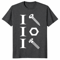 I screw I nut I bolt mechanic shirt dark heather grey