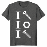I screw I nut I bolt mechanic shirt dark heather