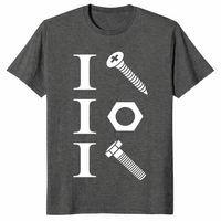 I screw I nut I bolt mechanic shirt dark heather