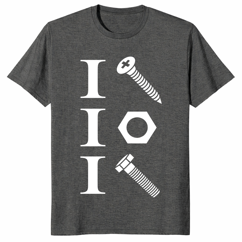 I screw I nut I bolt mechanic shirt dark heather