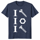 I screw I nut I bolt mechanic shirt heather navy