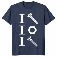 I screw I nut I bolt mechanic shirt heather navy