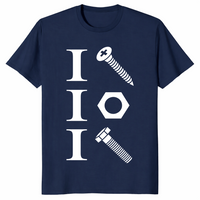 I screw I nut I bolt mechanic shirt navy