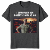 Dark Heather Grey I Stand With Ben Roberts-Smith shirt with supporter message