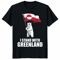 I Stand With Greenland Shirt featuring Greenland Flag Polar Bear design