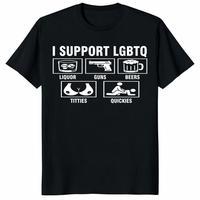 I Support LGBTQ shirt front view black funny adult humor graphic tee