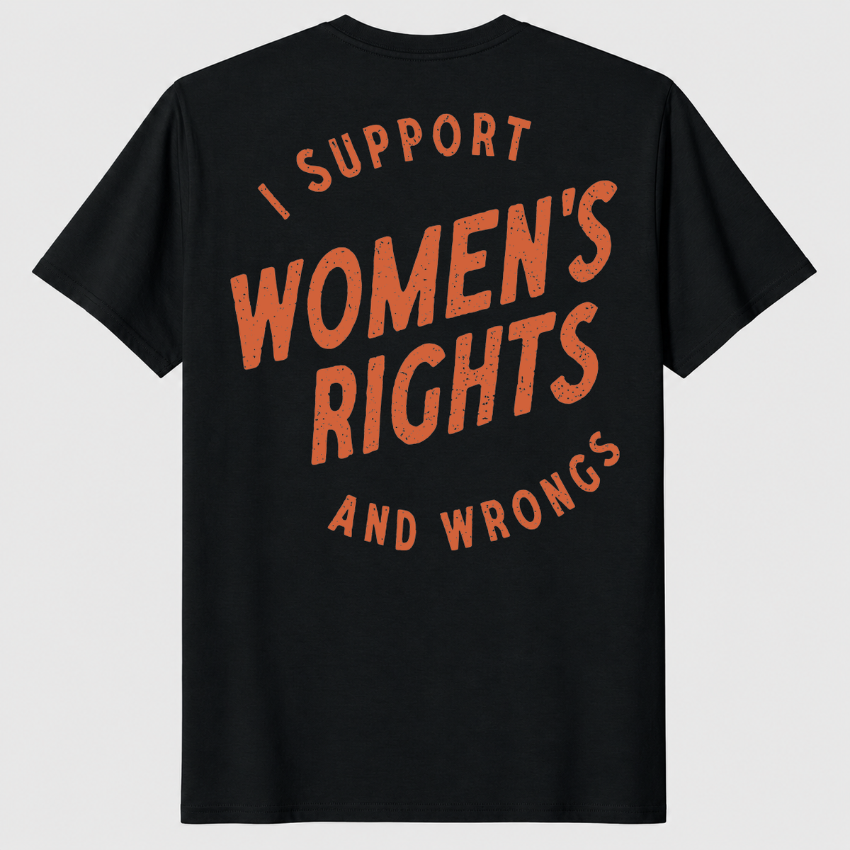 I Support Womens Rights And Wrongs tee in black